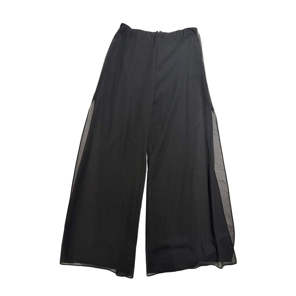 Alex Evenings Black Chiffon Overlay Palazzo Pants Formal Evening Small - Picture 3 of 7